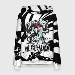 Толстовка-худи женская Rick Sanchez - we are Venom meme, цвет: 3D-белый