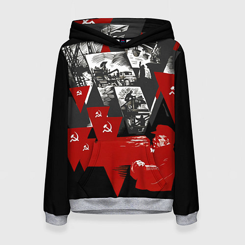 Женская толстовка Советская экономика - Владимир Ленин / 3D-Меланж – фото 1