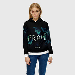 Толстовка-худи женская Извне на фоне леса, цвет: 3D-белый — фото 2