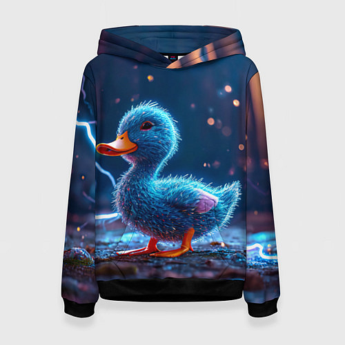 Женская толстовка Синий утенок / 3D-Черный – фото 1