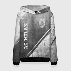 Толстовка-худи женская AC Milan - grey gradient вертикально, цвет: 3D-черный