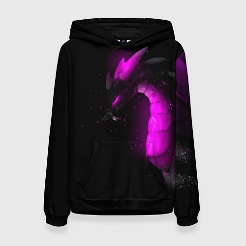 Женская толстовка Дракон неоновый / 3D-Черный – фото 1