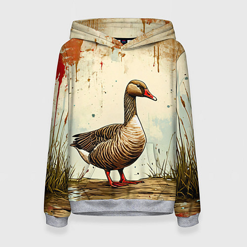 Женская толстовка Гусь / 3D-Меланж – фото 1