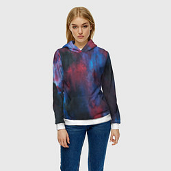 Толстовка-худи женская Тай-дай космос, цвет: 3D-белый — фото 2