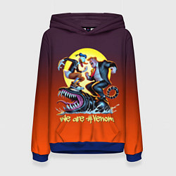 Толстовка-худи женская Two Donalds and Venom - meme, цвет: 3D-синий