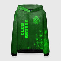Толстовка-худи женская Club Brugge - green gradient вертикально, цвет: 3D-черный