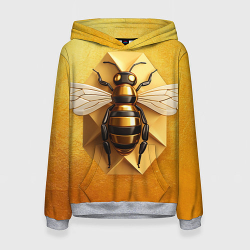 Женская толстовка Пчела на золоте / 3D-Меланж – фото 1
