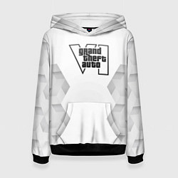 Толстовка-худи женская GTA6 white poly, цвет: 3D-черный