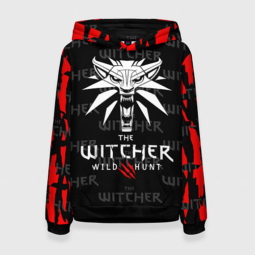 Женская толстовка Ведьмак - волк / 3D-Черный – фото 1