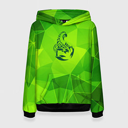Толстовка-худи женская Scorpions green poly, цвет: 3D-черный