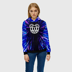 Толстовка-худи женская Radiohead neon energy, цвет: 3D-черный — фото 2