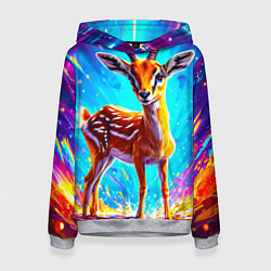 Толстовка-худи женская Газель малыш, цвет: 3D-меланж