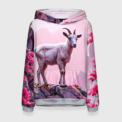 Женская толстовка Козлик в розовом свете / 3D-Меланж – фото 1