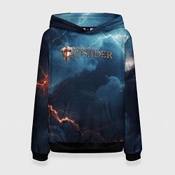 Толстовка-худи женская Stronghold сrusader крестоносец бури, цвет: 3D-черный