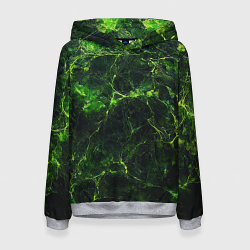 Женская толстовка Зеленая ядовитая текстура / 3D-Меланж – фото 1