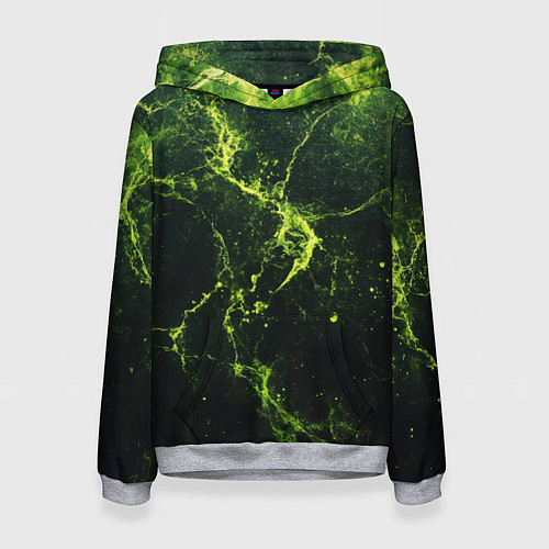 Женская толстовка Зеленые волокна - текстура / 3D-Меланж – фото 1