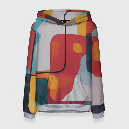 Женская толстовка Абстракция с прямоугольниками / 3D-Меланж – фото 1