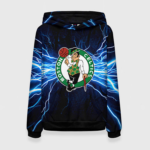 Женская толстовка Бостон Селтикс и удар молнии / 3D-Черный – фото 1
