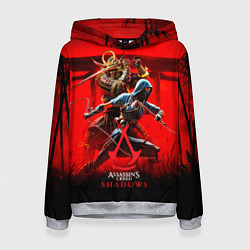 Толстовка-худи женская Assassins Creed Shadows - samurai, цвет: 3D-меланж