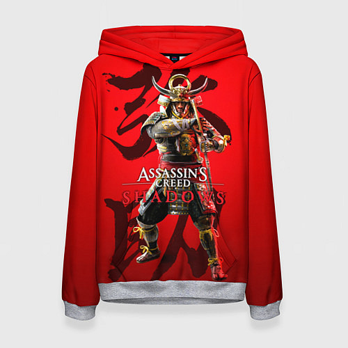 Женская толстовка Assassins Creed Shadows - samurai Yasuke / 3D-Меланж – фото 1