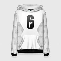 Толстовка-худи женская Rainbow Six white poly, цвет: 3D-черный