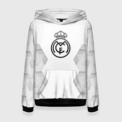 Толстовка-худи женская Real Madrid white poly, цвет: 3D-черный