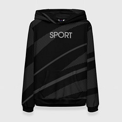 Женская толстовка Sport чёрный с серым абстрактный