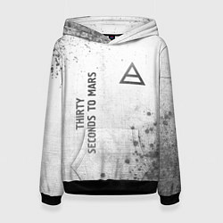 Толстовка-худи женская Thirty Seconds to Mars - white gradient вертикальн, цвет: 3D-черный