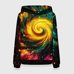 Толстовка-худи женская Neon space - ai art fantasy, цвет: 3D-черный