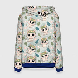 Толстовка-худи женская Кошачий камуфляж каваи, цвет: 3D-синий