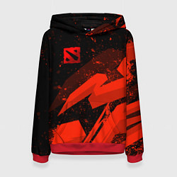 Толстовка-худи женская Dota 2 - красные брызги, цвет: 3D-красный