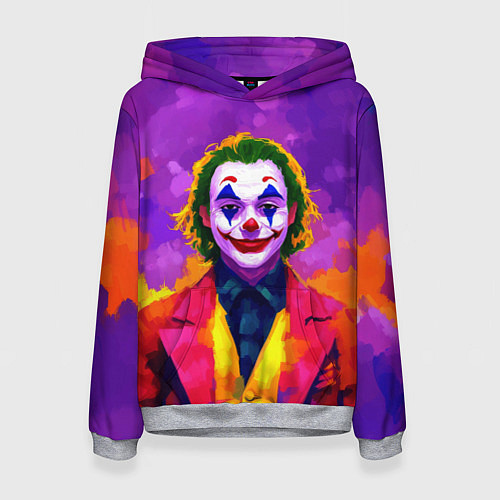 Женская толстовка Джокер в розово-желтом пиджаке / 3D-Меланж – фото 1