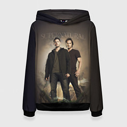 Толстовка-худи женская Братья Винчестеры - Сверхъестественное, цвет: 3D-черный