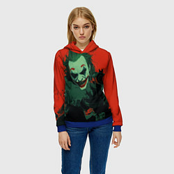Толстовка-худи женская Джокер с револьвером, цвет: 3D-синий — фото 2