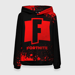 Толстовка-худи женская Fortnite - red gradient, цвет: 3D-черный