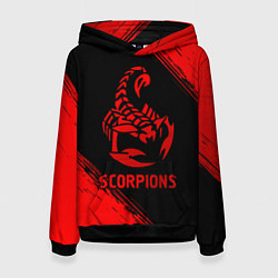 Толстовка-худи женская Scorpions - red gradient, цвет: 3D-черный