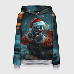 Толстовка-худи женская Санта Джокер, цвет: 3D-меланж