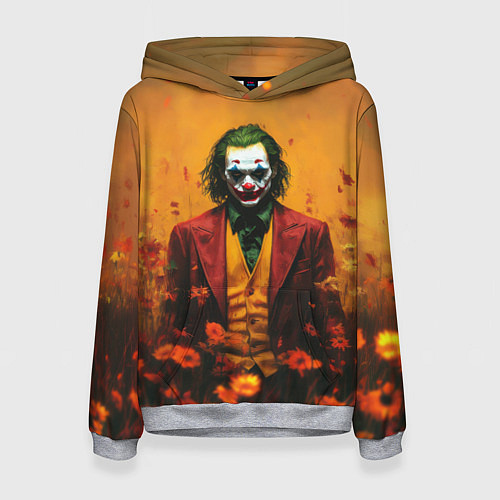 Женская толстовка Джокер в поле цветов / 3D-Меланж – фото 1