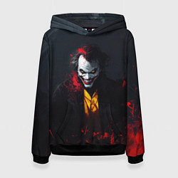 Толстовка-худи женская Джокер в красной краске, цвет: 3D-черный