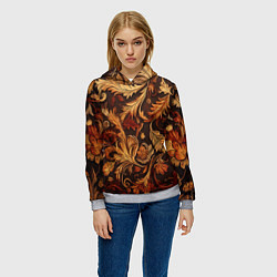 Толстовка-худи женская Старый ковер текстура, цвет: 3D-меланж — фото 2