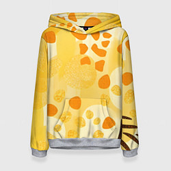 Толстовка-худи женская Солнечные пятна жирафа, цвет: 3D-меланж