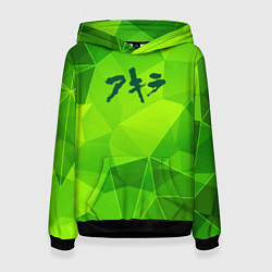 Толстовка-худи женская Akira green poly, цвет: 3D-черный