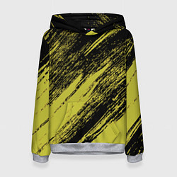 Толстовка-худи женская The color is black and yellow, цвет: 3D-меланж
