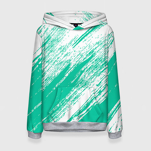 Женская толстовка The color is turquoise and white / 3D-Меланж – фото 1
