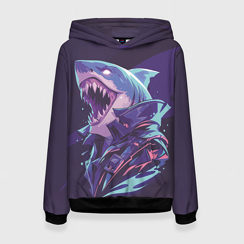 Женская толстовка Акула-монстр / 3D-Черный – фото 1