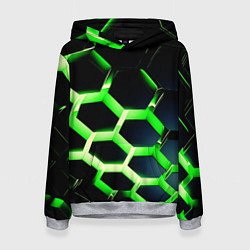 Толстовка-худи женская Neon Honeycombs, цвет: 3D-меланж