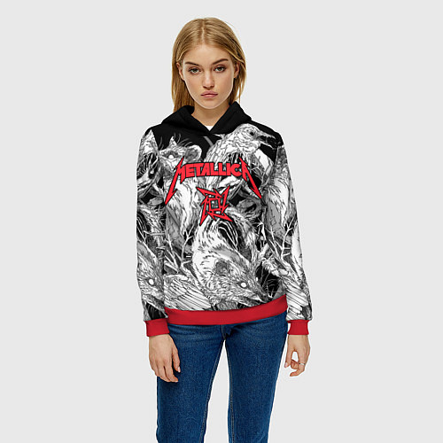 Женская толстовка Metallica - rats and crows / 3D-Красный – фото 3