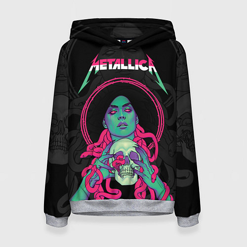 Женская толстовка Metallica - witch with the skull / 3D-Меланж – фото 1