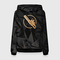 Толстовка-худи женская Chainsaw Man golden poly, цвет: 3D-черный