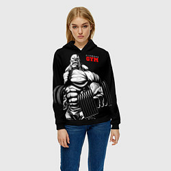 Толстовка-худи женская Fitness GYM - jock, цвет: 3D-черный — фото 2